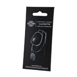 Naklejki na ustnik do klarnetu Selmer 0.35 mm, srebrne logo 6 szt.
