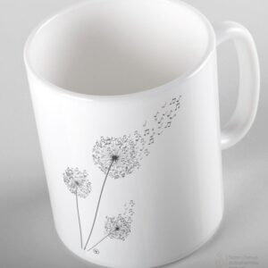 Kubek ceramiczny - dmuchawiec czarny