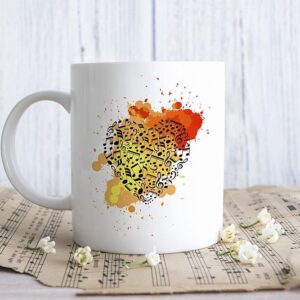 Kubek ceramiczny - serce z nut